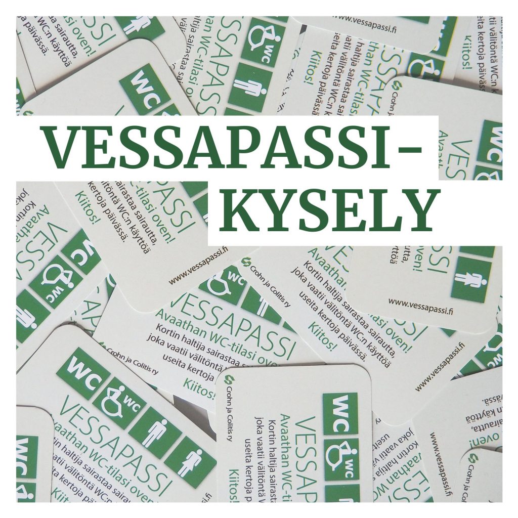Useita Vessapasseja päällekkäin. Passin päällä teksti Vessapassikysely